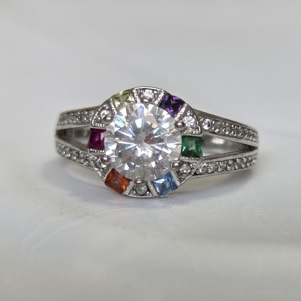 RARE✨️Rainbow 🌈 Spectrum Ring - Size 8 LGBTQ2+Pride Multicolour Charmed Aroma - Picture 4 of 14